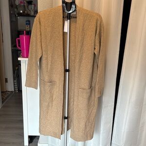 LOFT Beige Open Front Cardigan